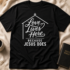 Love lives here because Jesus does T-Shirt