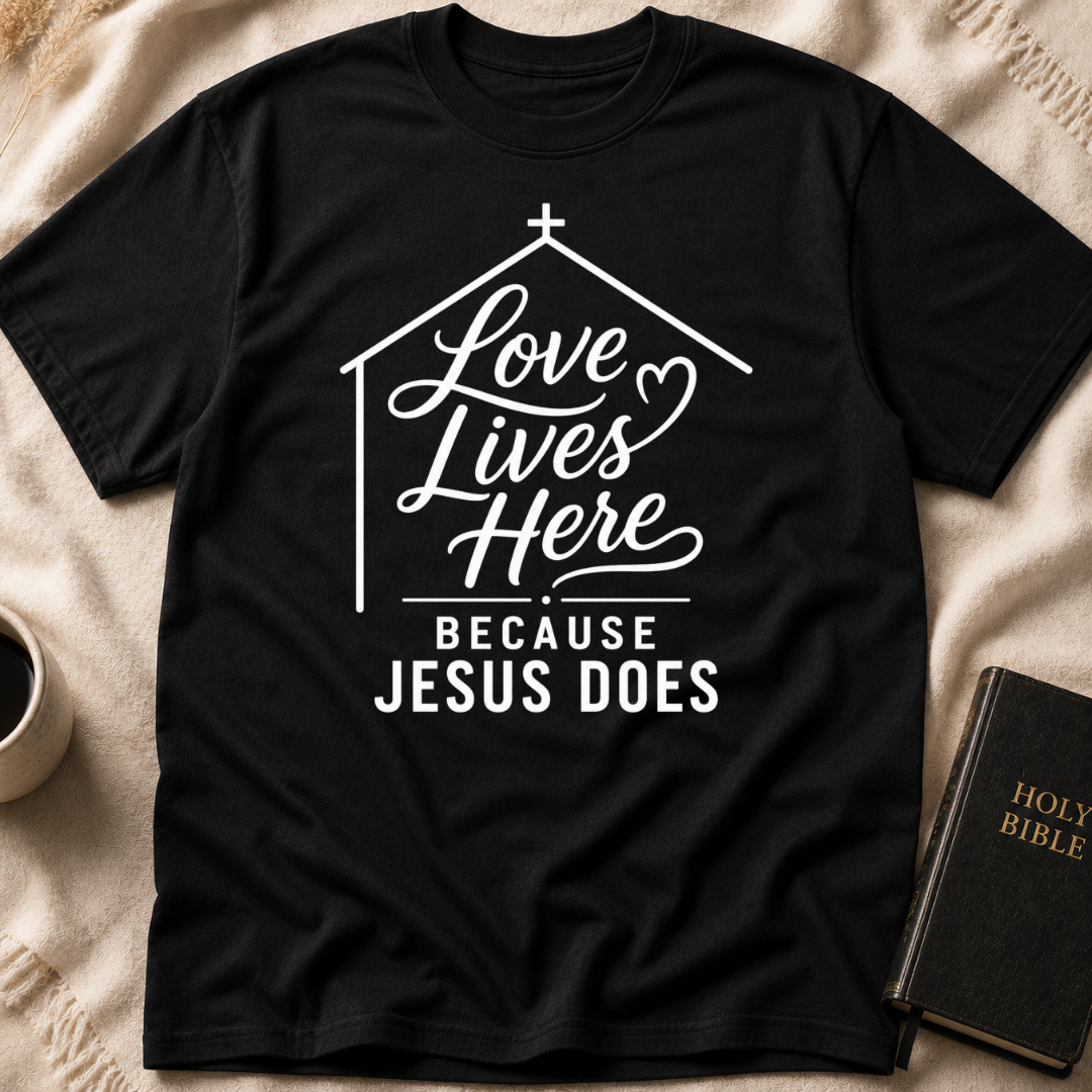 Love lives here because Jesus does T-Shirt