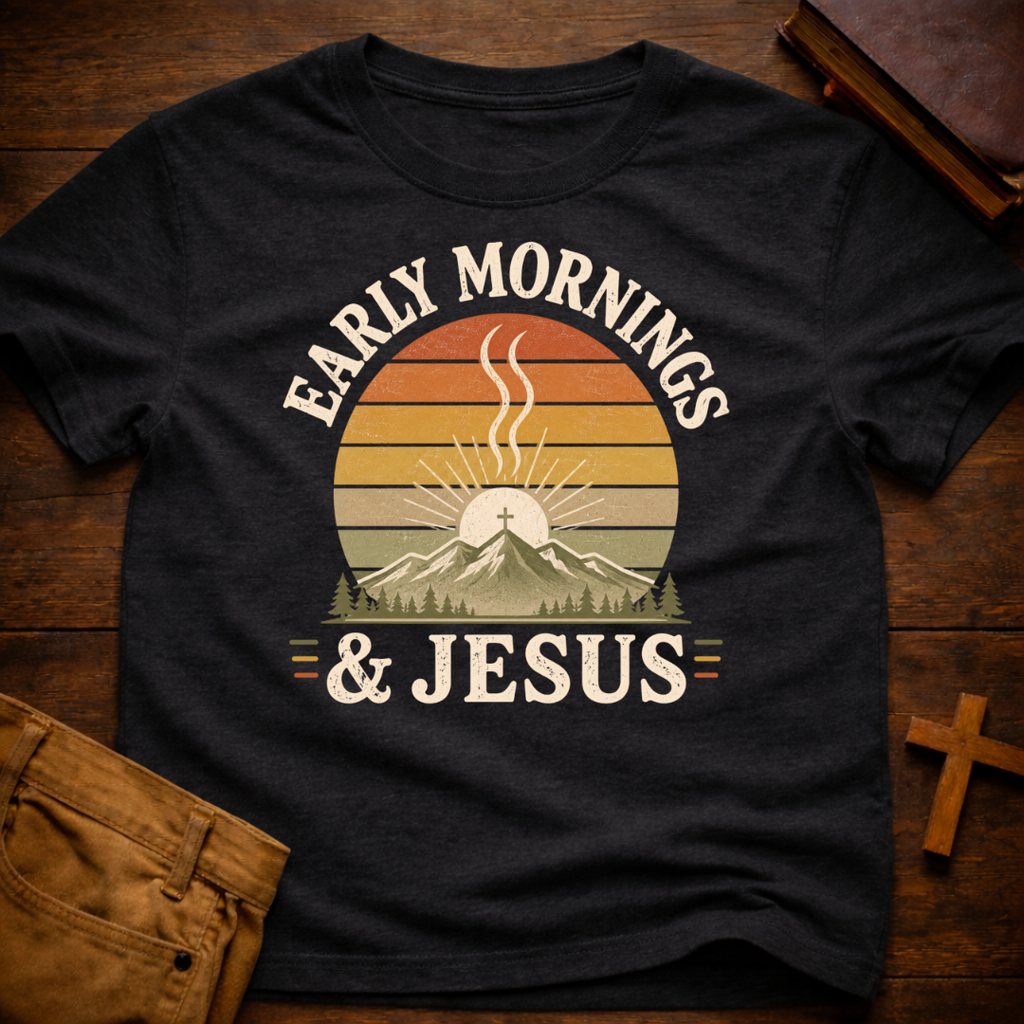 Early Mornings and Jesus T-Shirt