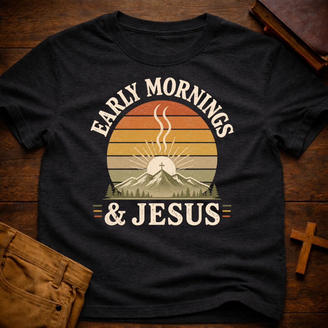 Early Mornings and Jesus T-Shirt