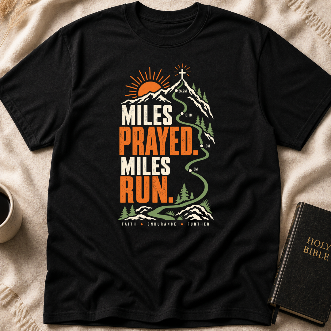 Miles Prayed. Miles Run T-Shirt