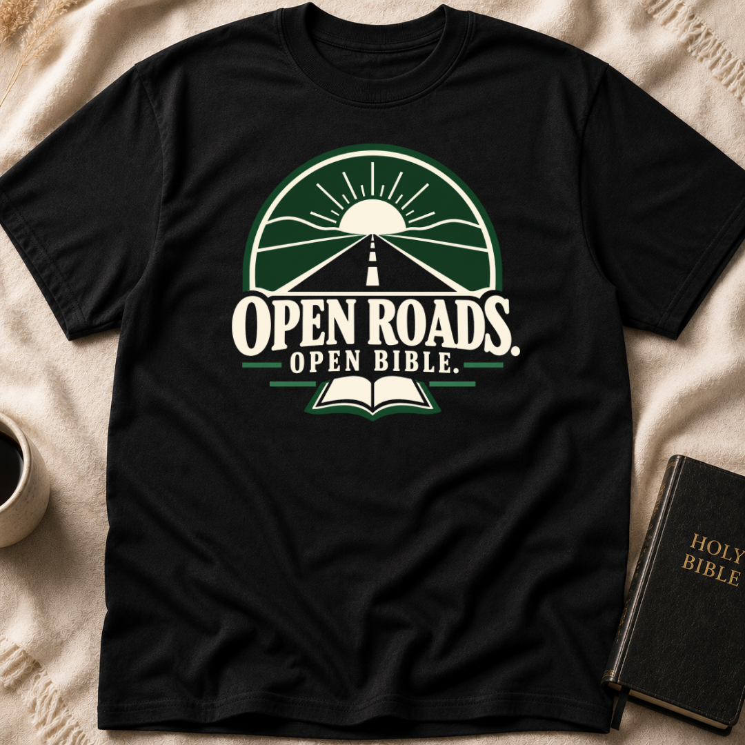 Open Roads. Open Bible T-Shirt
