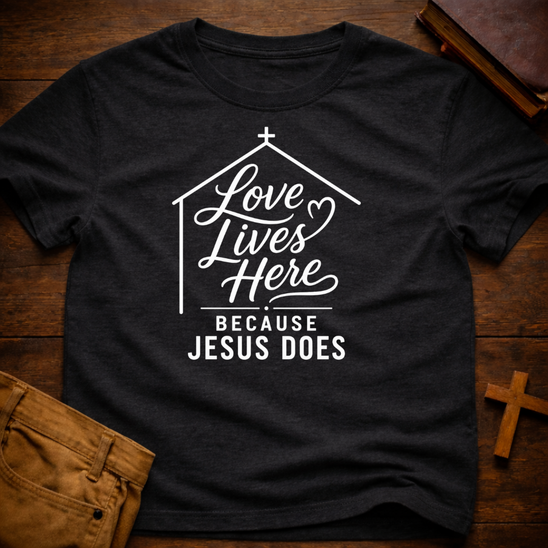 Love lives here because Jesus does T-Shirt