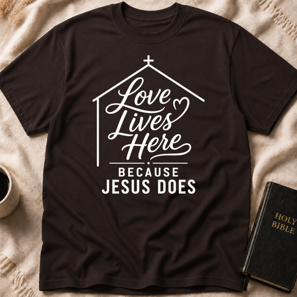Love lives here because Jesus does T-Shirt