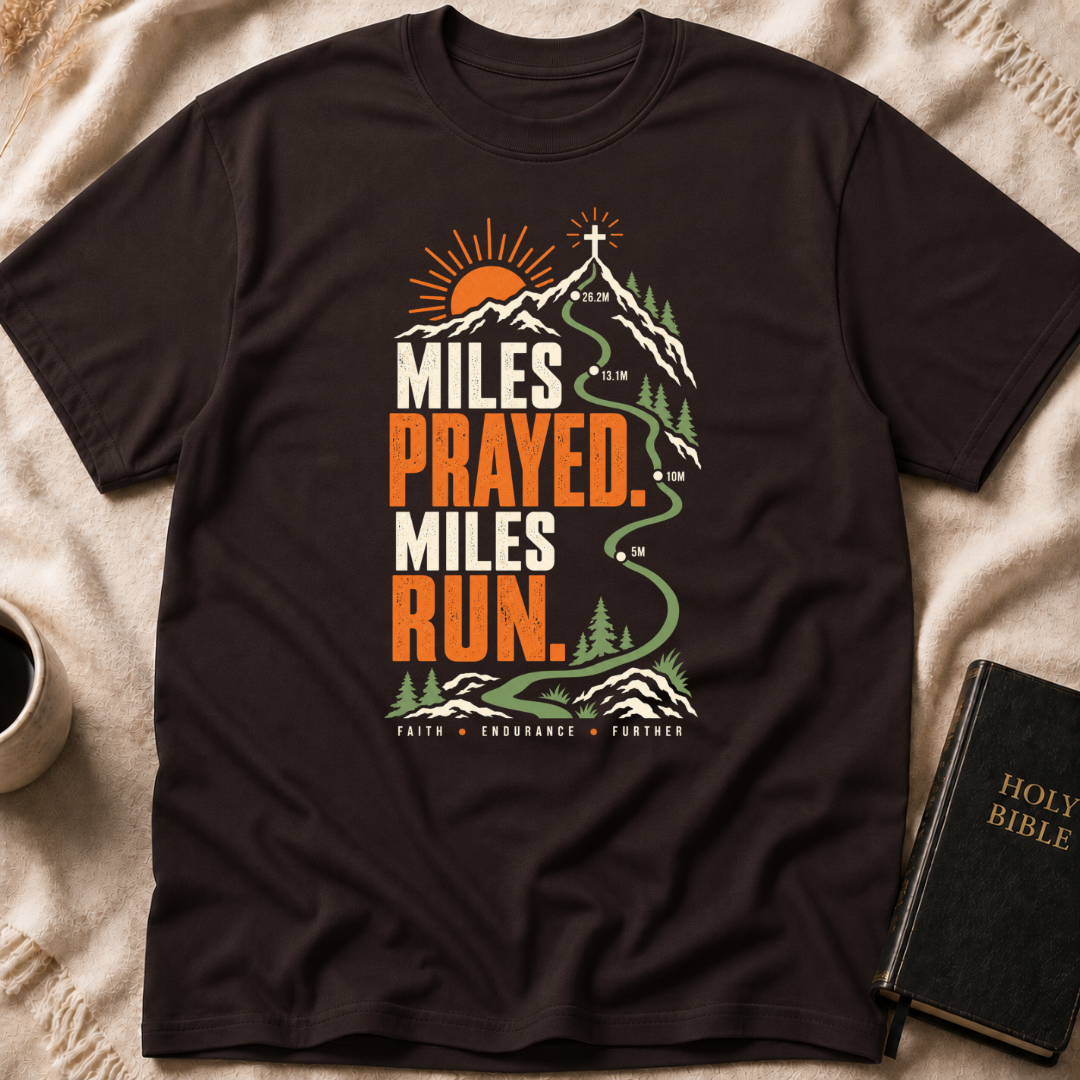 Miles Prayed. Miles Run T-Shirt