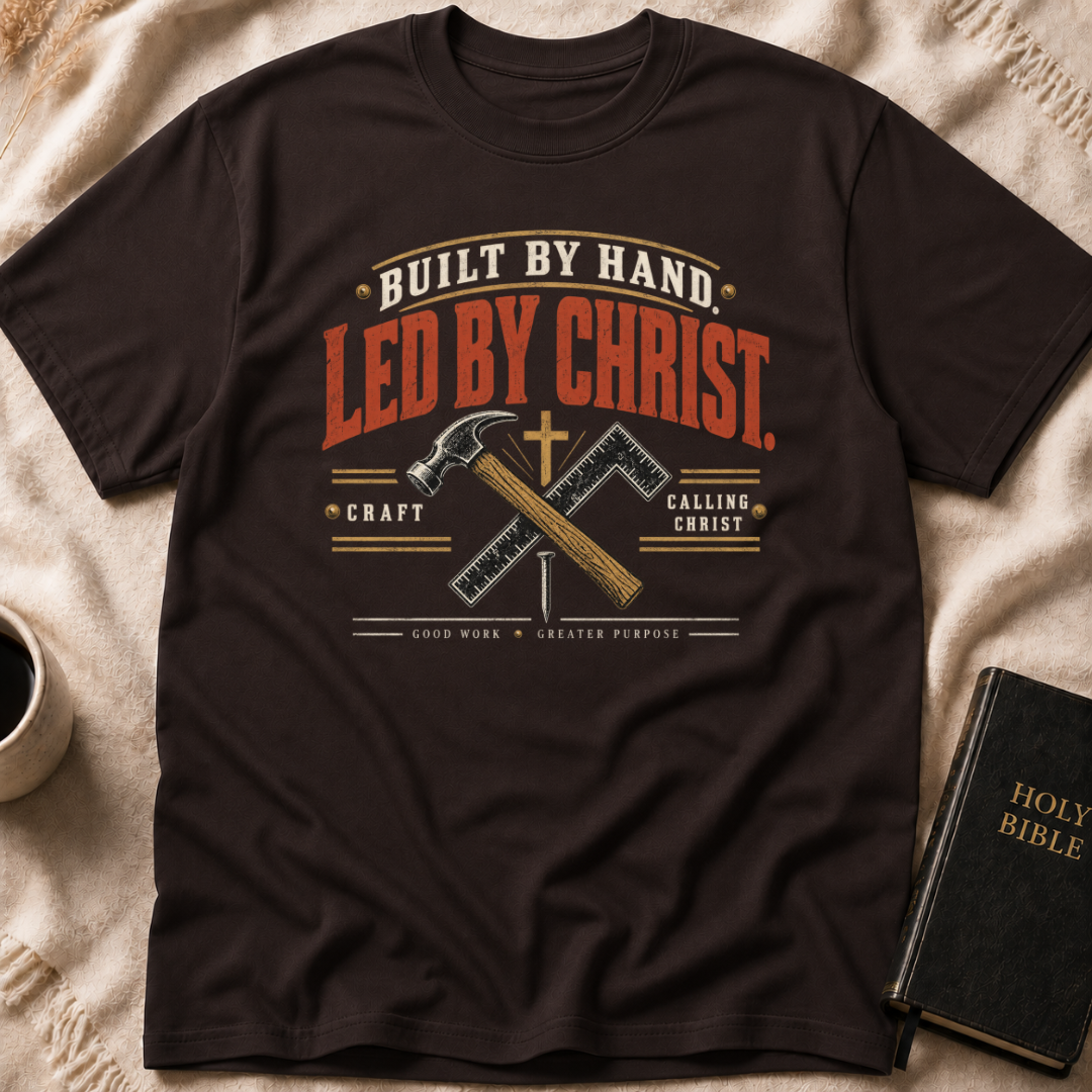 Built By Hand. Led By Christ T-Shirt