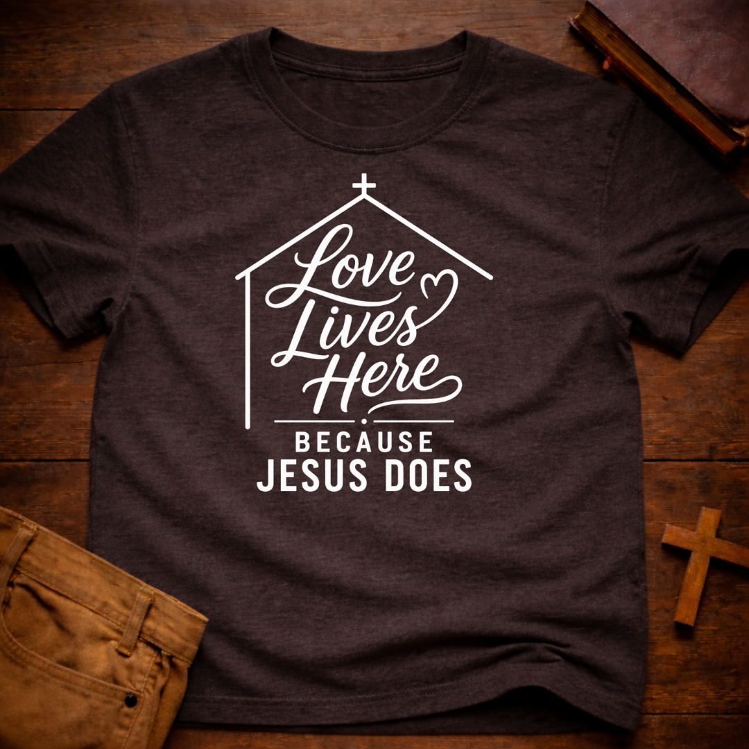 Love lives here because Jesus does T-Shirt