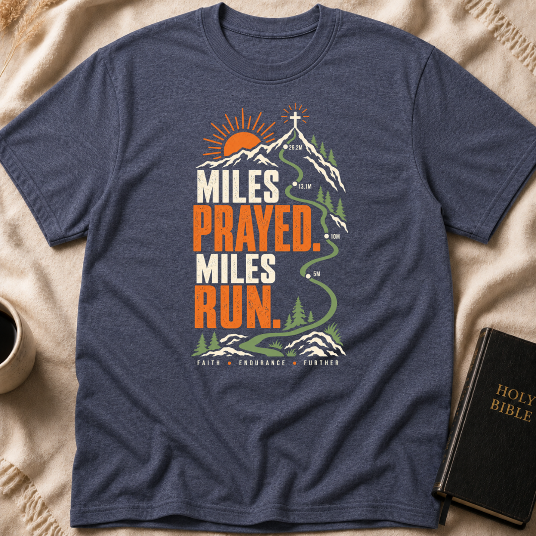 Miles Prayed. Miles Run T-Shirt