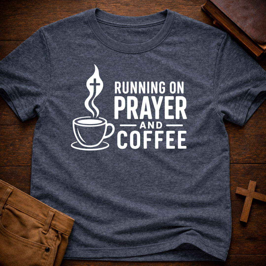 Running on prayer and coffee T-Shirt