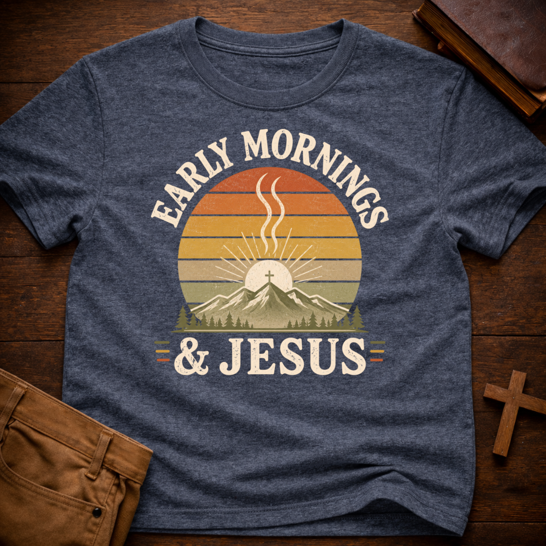 Early Mornings and Jesus T-Shirt