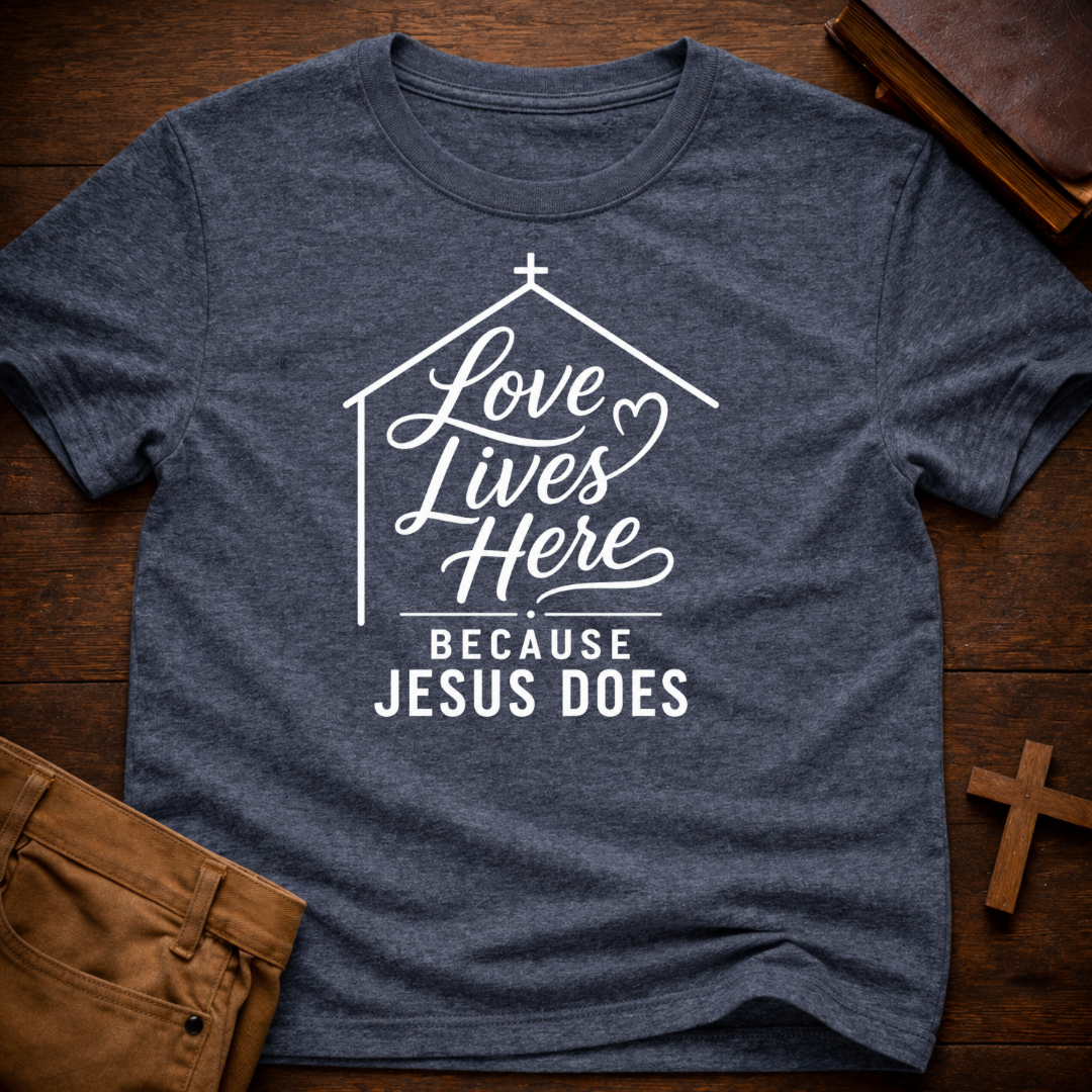Love lives here because Jesus does T-Shirt