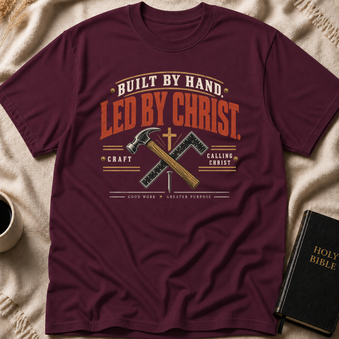 Built By Hand. Led By Christ T-Shirt
