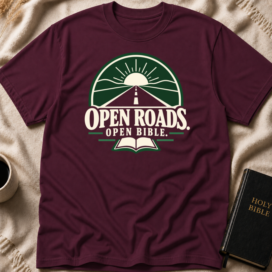 Open Roads. Open Bible T-Shirt