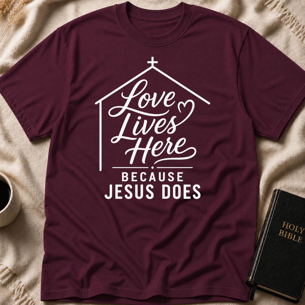 Love lives here because Jesus does T-Shirt