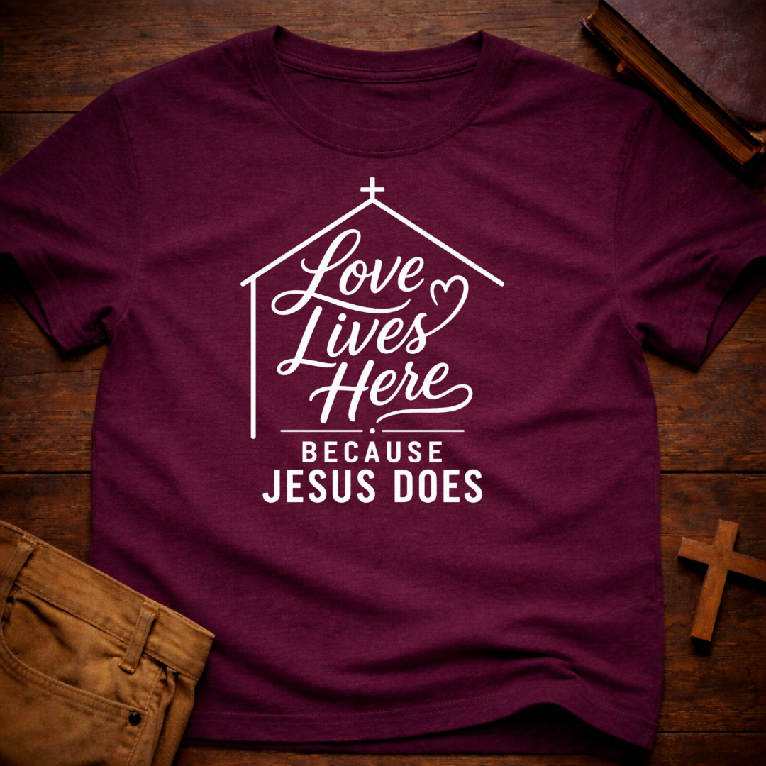 Love lives here because Jesus does T-Shirt