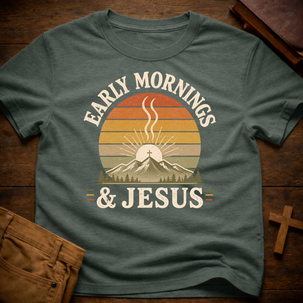 Early Mornings and Jesus T-Shirt