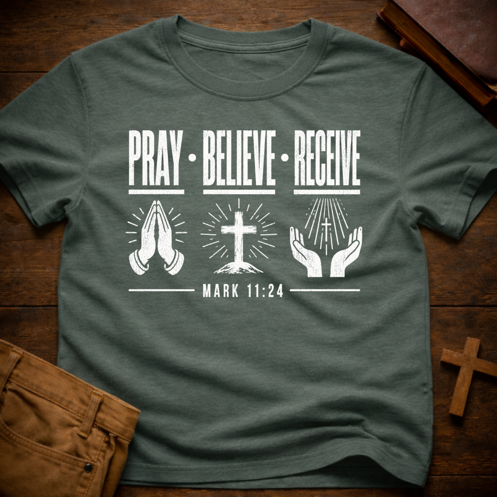 Pray Believe Receive T-Shirt