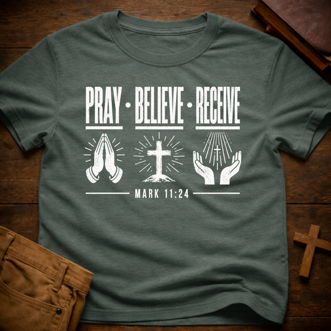 Pray Believe Receive T-Shirt
