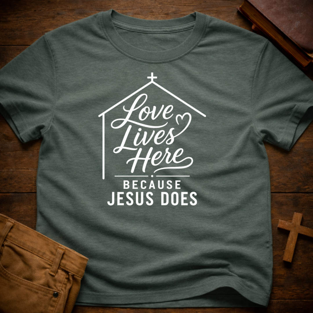 Love lives here because Jesus does T-Shirt