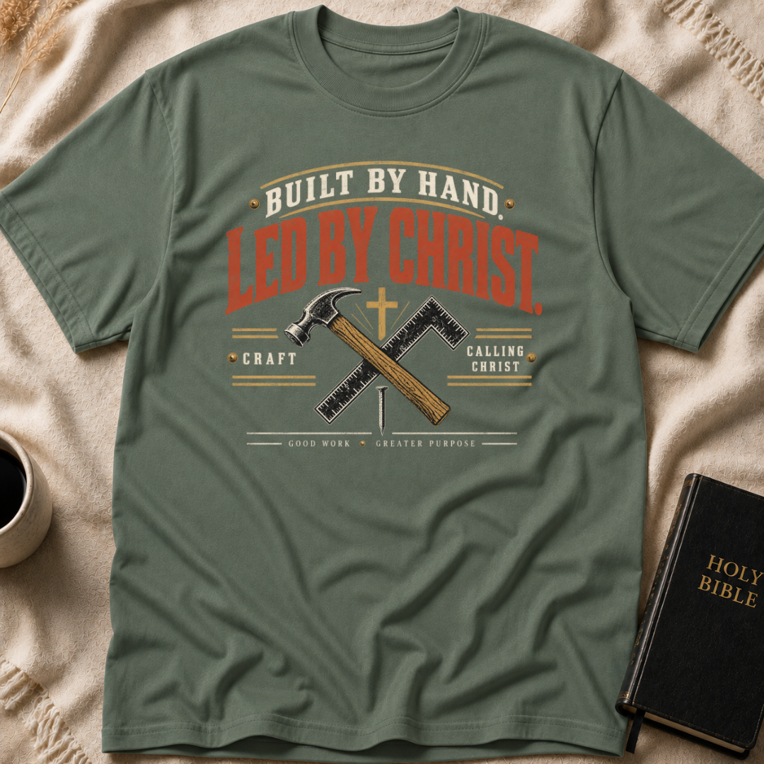 Built By Hand. Led By Christ T-Shirt