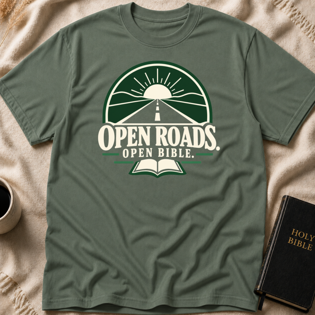 Open Roads. Open Bible T-Shirt