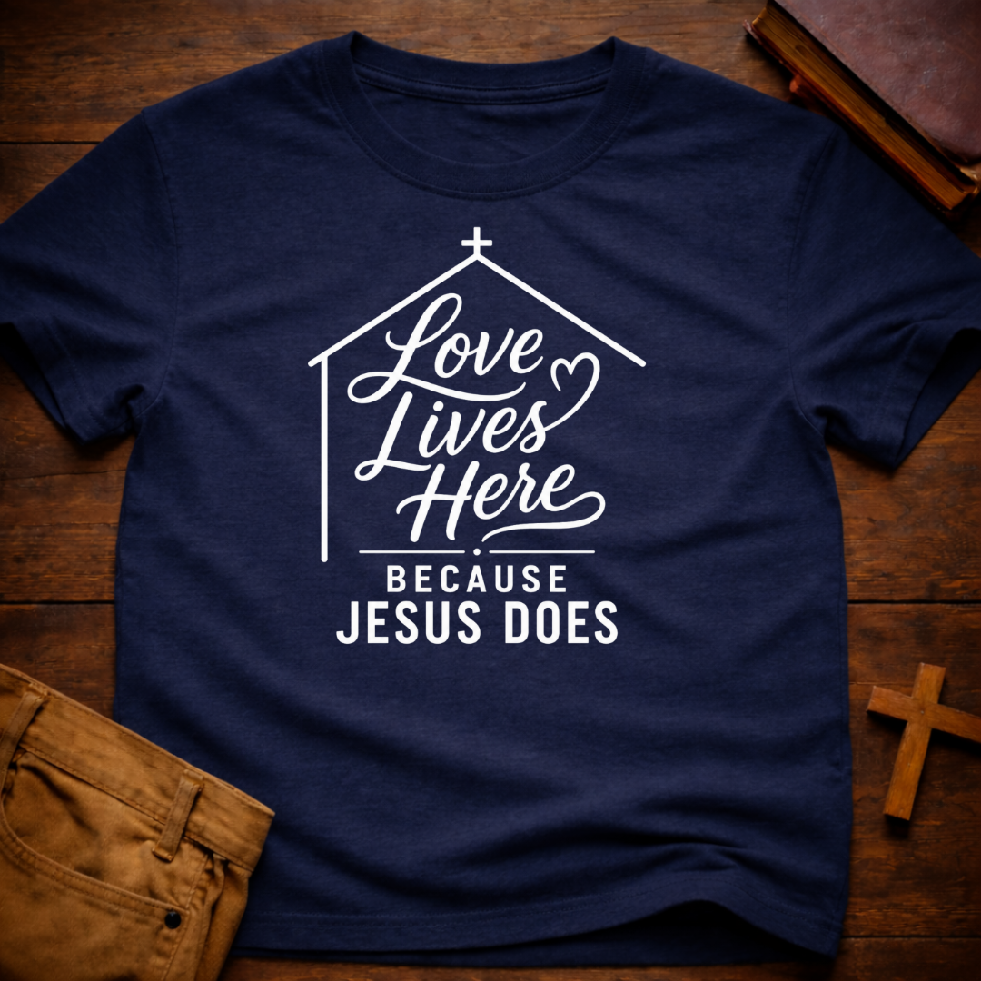 Love lives here because Jesus does T-Shirt