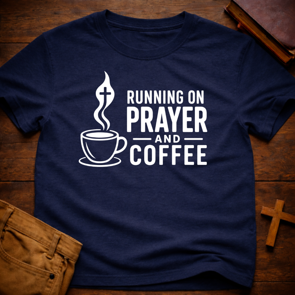 Running on prayer and coffee T-Shirt
