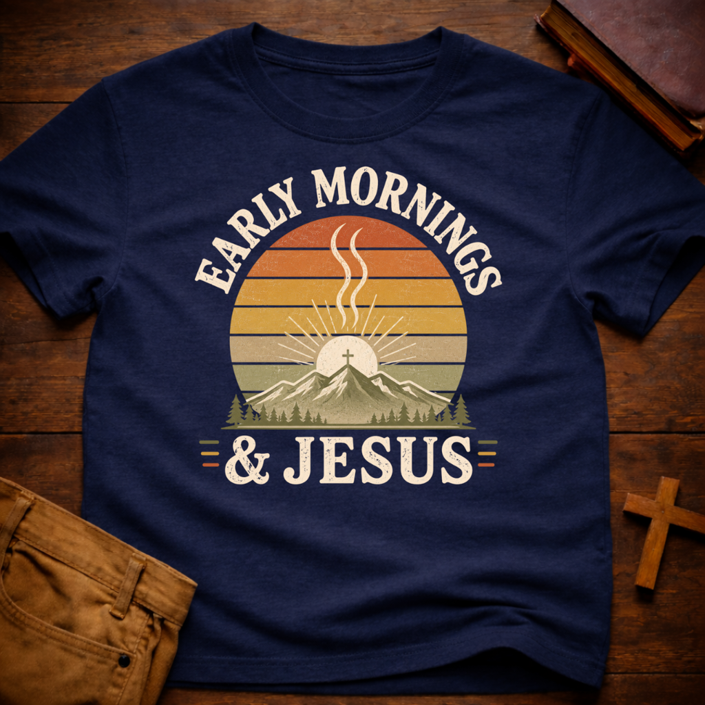 Early Mornings and Jesus T-Shirt