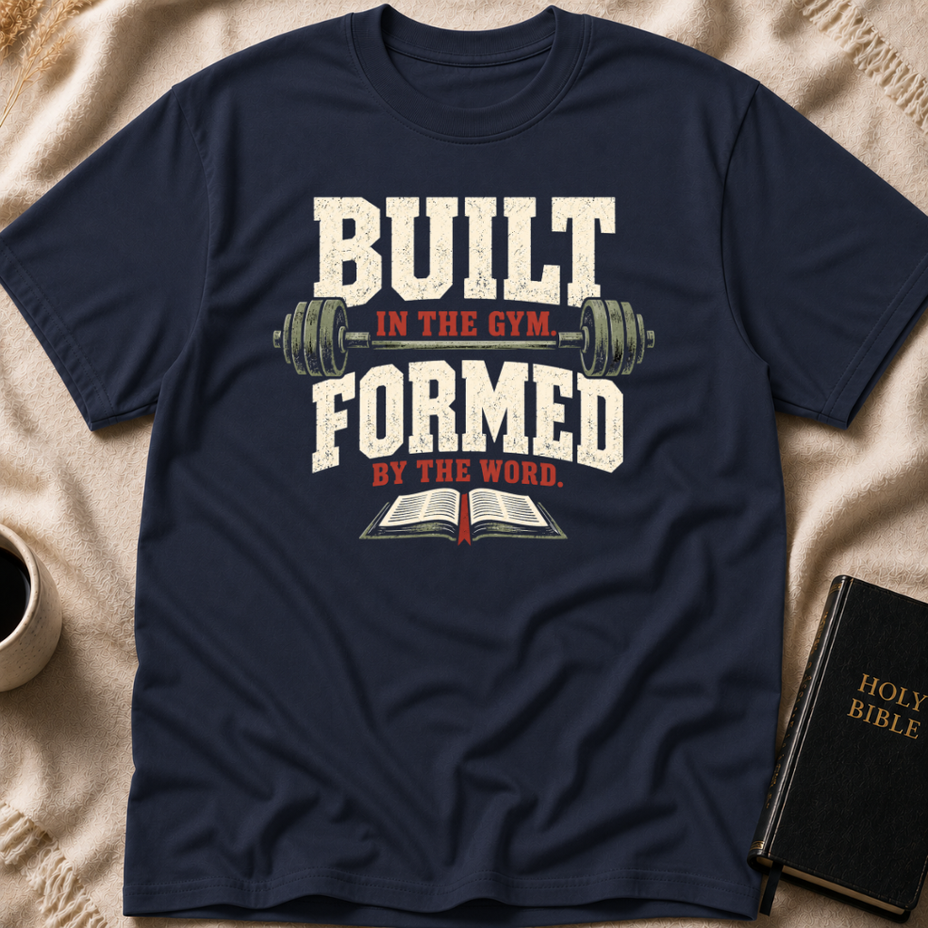 Built In The Gym Formed By The Word T-Shirt