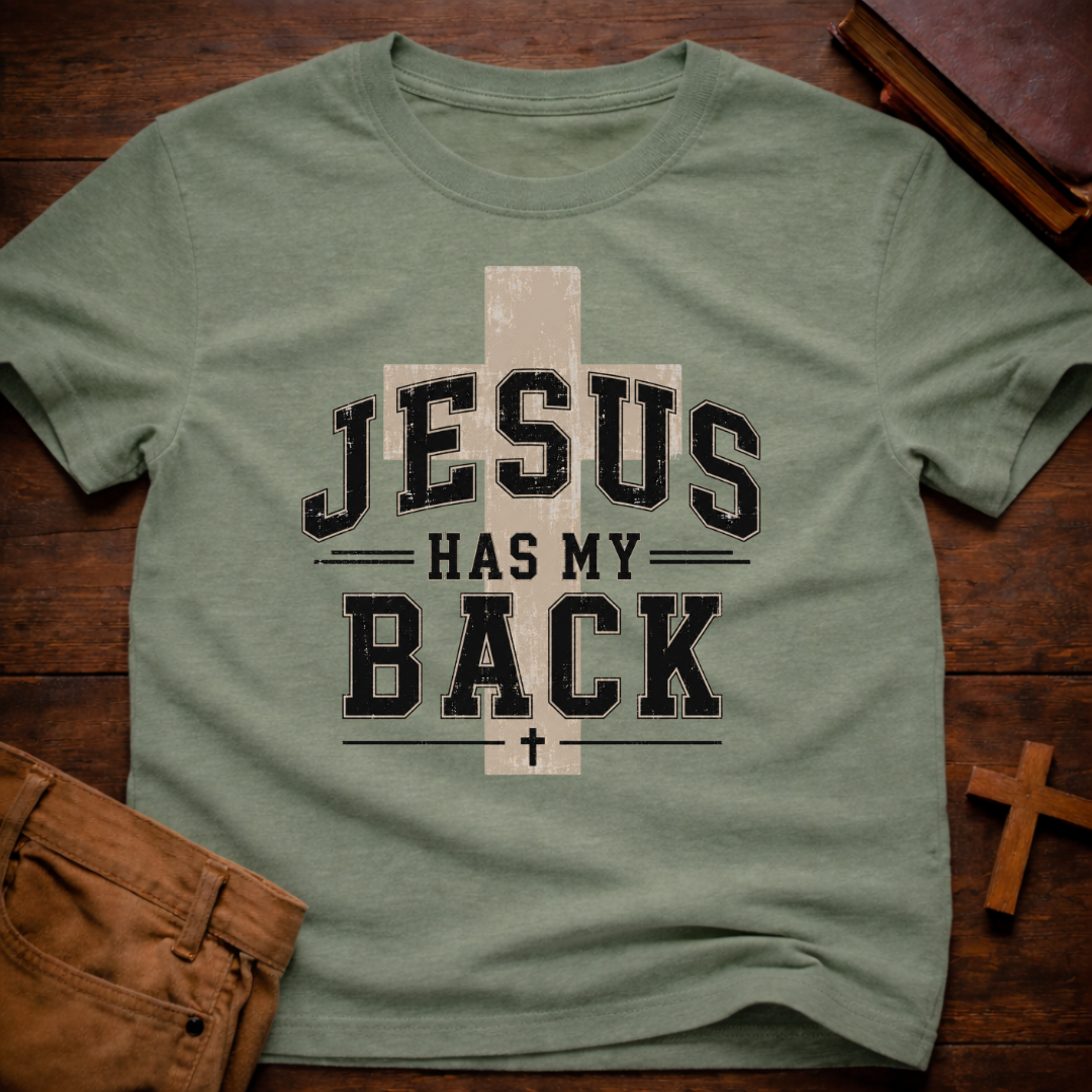 Jesus Has My Back Cross T-Shirt